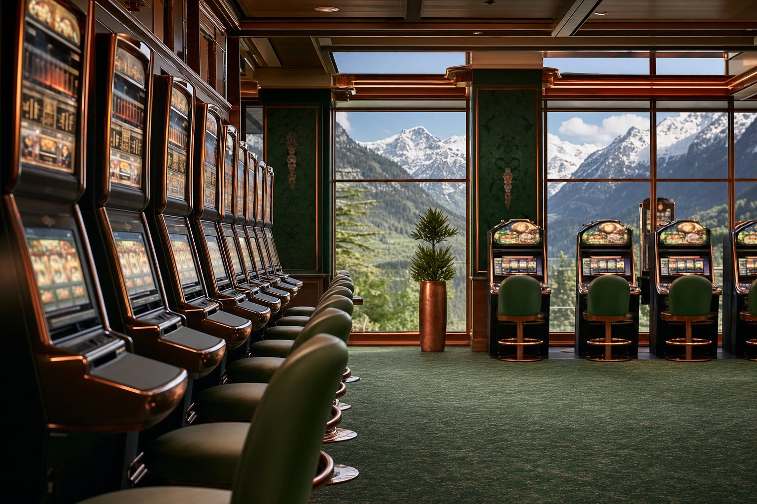 Saal mit 180 Spielautomaten in Interlaken